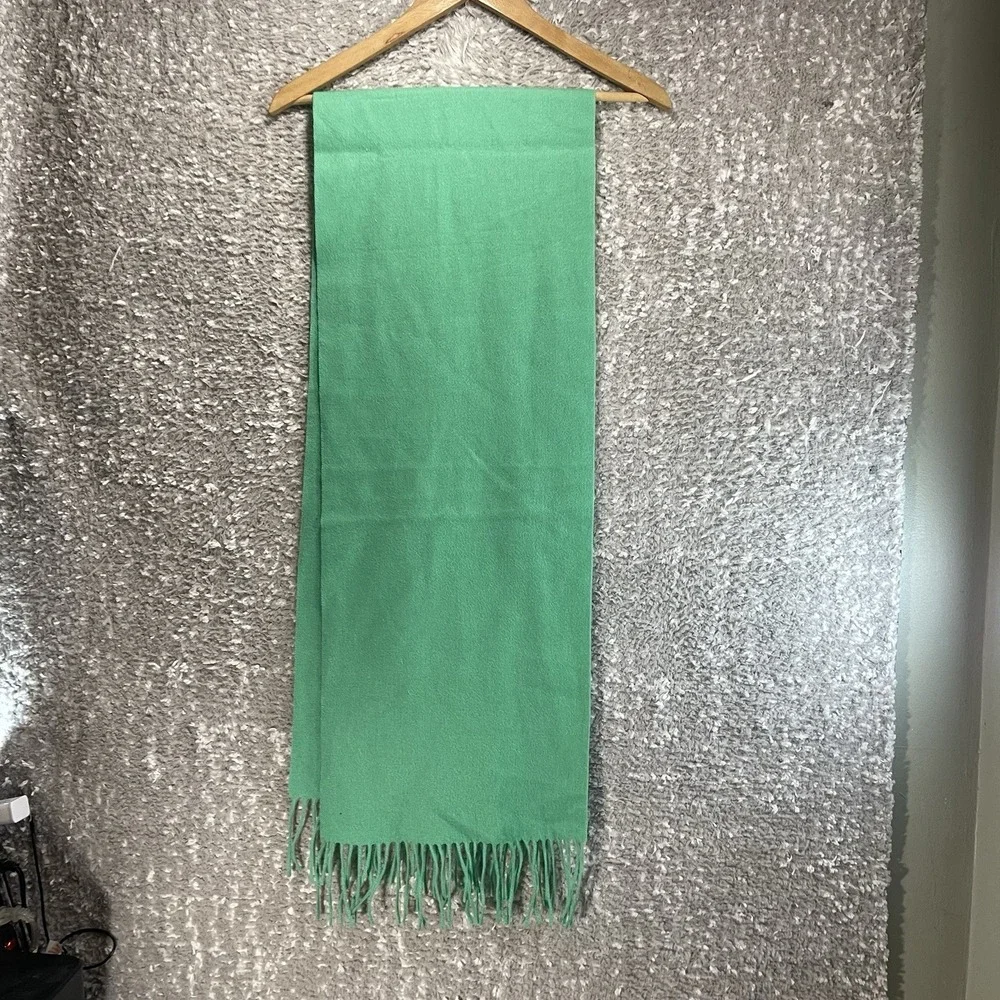 Alashan Merino Cashmere Scarf Green Fringe Soft Knit Wrap 11